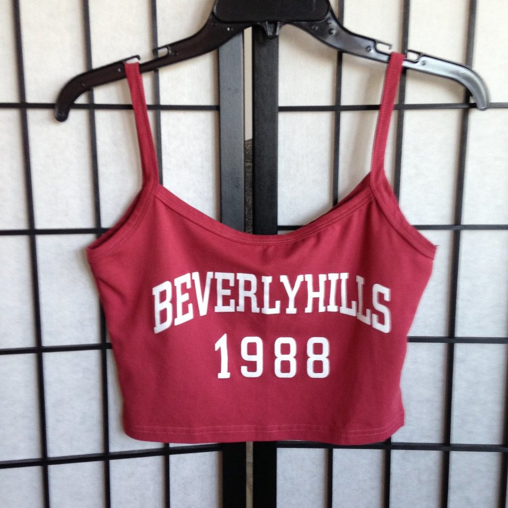 5/$15| ***** Super cute Beverly Hills Print Crop Top